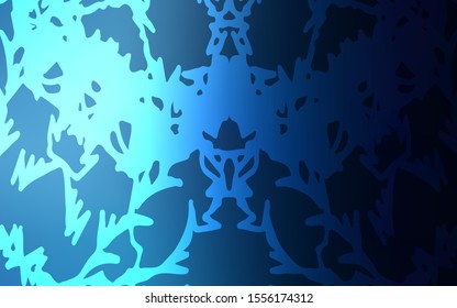 Dark BLUE vector natural elegant artwork. Sketchy doodles drawn by child on blurred background. The pattern can be used for heads of websites and designs.