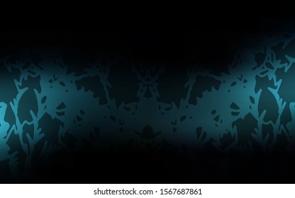 Dark BLUE vector natural elegant artwork. Colorful abstract illustration with lines drawn by child in Asian style. Hand painted design for web, leaflet, textile.