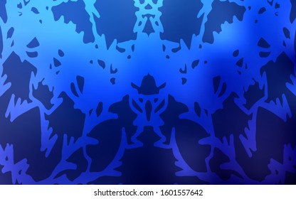 Dark BLUE vector natural elegant artwork. Doodles created by child on blurred abstract background with gradient. The textured pattern can be used for website.