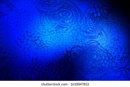 Dark BLUE vector natural elegant artwork. Modern geometrical abstract illustration with flowers. Hand painted design for web, wrapping, wallpaper.