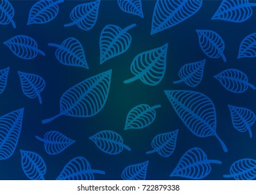 Dark BLUE vector natural elegant template. Decorative shining illustration with doodles on abstract template. A completely new design for your business.