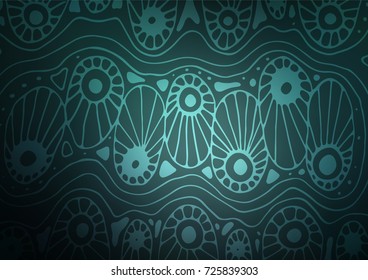 Dark BLUE vector natural elegant background. Decorative shining illustration with doodles on abstract template. The best blurred design for your business.