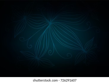 Dark BLUE vector natural elegant texture. Decorative shining illustration with doodles on abstract template. Hand painted design for web, wrapping, wallpaper.