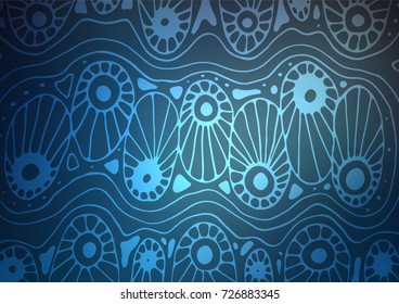 Dark BLUE vector natural elegant template. Modern geometrical abstract illustration with doodles. Hand painted design for web, wrapping, wallpaper.