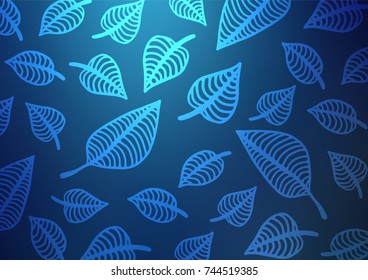 Dark BLUE vector natural elegant texture. Creative illustration in blurred style with doodles and Zen tangles. The template can be used as a background for cell phones.