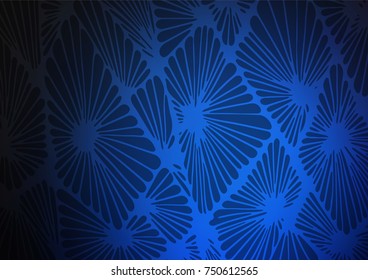 Dark BLUE vector natural elegant template. Colorful illustration in abstract style with doodles and Zen tangles. The best blurred design for your business.