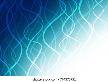 Dark BLUE vector natural elegant background. Colorful illustration in abstract style with doodles and Zen tangles. The pattern can be used for heads of websites and designs.