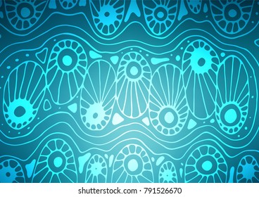 Dark BLUE vector natural elegant background. Geometric doodle illustration in Origami style with gradient. The elegant pattern can be used as a part of a brand book.