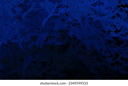 Dark BLUE vector natural pattern with leaves, branches. An elegant bright illustration with leaves and branches. The best design for your business.