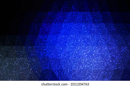 DARK BLUE vector new year crystal background with snowflakes. 