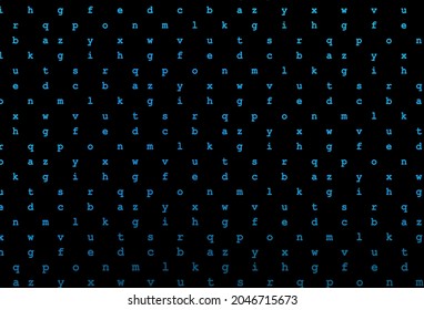 Dark blue vector pattern with ABC symbols. Modern geometrical illustration with ABC english symbols. Best design for your ad, poster, banner of college.