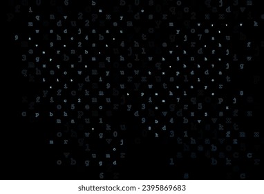 Dark BLUE vector pattern with ABC symbols. Shining illustration with ABC symbols on abstract template. Best design for your ad, poster, banner of college.