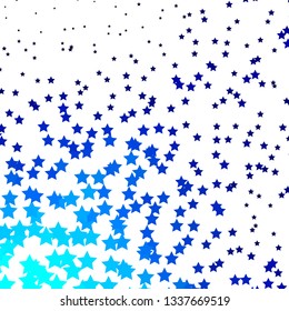 Dark BLUE vector pattern with abstract stars. Colorful illustration with abstract gradient stars. Theme for cell phones.