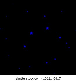 Dark BLUE vector pattern with abstract stars. Colorful illustration with abstract gradient stars. Pattern for new year ad, booklets.