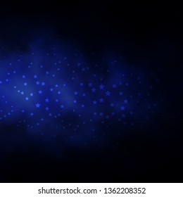 Dark BLUE vector pattern with abstract stars. Shining colorful illustration with small and big stars. Pattern for wrapping gifts.