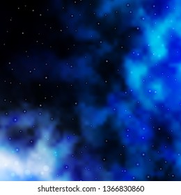 Dark BLUE vector pattern with abstract stars. Decorative illustration with stars on abstract template. Design for your business promotion.