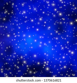 Dark BLUE vector pattern with abstract stars. Shining colorful illustration with small and big stars. Best design for your ad, poster, banner.