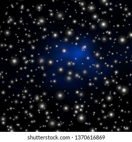 Dark BLUE vector pattern with abstract stars. Shining colorful illustration with small and big stars. Best design for your ad, poster, banner.