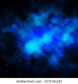 Dark BLUE vector pattern with abstract stars. Shining colorful illustration with small and big stars. Design for your business promotion.