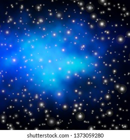 Dark BLUE vector pattern with abstract stars. Modern geometric abstract illustration with stars. Design for your business promotion.