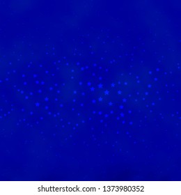 Dark BLUE vector pattern with abstract stars. Shining colorful illustration with small and big stars. Best design for your ad, poster, banner.