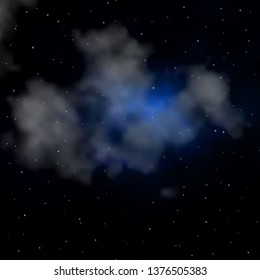 Dark BLUE vector pattern with abstract stars. Colorful illustration with abstract gradient stars. Theme for cell phones.