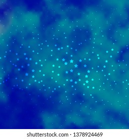 Dark BLUE vector pattern with abstract stars. Decorative illustration with stars on abstract template. Pattern for wrapping gifts.