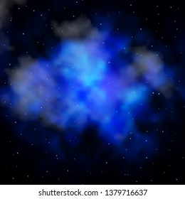 Dark BLUE vector pattern with abstract stars. Colorful illustration with abstract gradient stars. Pattern for new year ad, booklets.