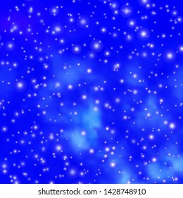 Dark BLUE vector pattern with abstract stars. Colorful illustration in abstract style with gradient stars. Pattern for websites, landing pages.