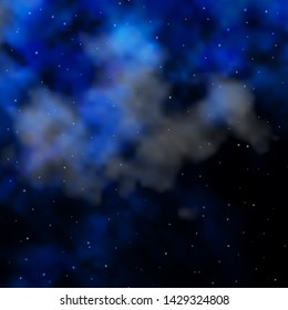 Dark BLUE vector pattern with abstract stars. Colorful illustration with abstract gradient stars. Pattern for new year ad, booklets.