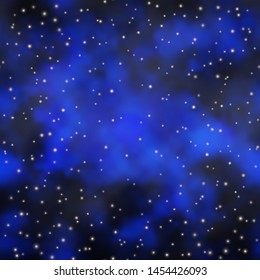 Dark BLUE vector pattern with abstract stars. Blur decorative design in simple style with stars. Theme for cell phones.