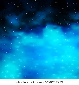 Dark BLUE vector pattern with abstract stars. Decorative illustration with stars on abstract template. Theme for cell phones.