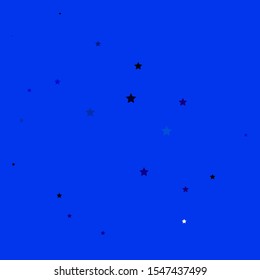 Dark BLUE vector pattern with abstract stars. Modern geometric abstract illustration with stars. Pattern for new year ad, booklets.