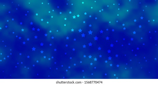 Dark BLUE vector pattern with abstract stars. Modern geometric abstract illustration with stars. Pattern for websites, landing pages.