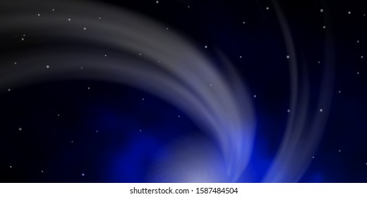 Dark BLUE vector pattern with abstract stars. Blur decorative design in simple style with stars. Pattern for new year ad, booklets.