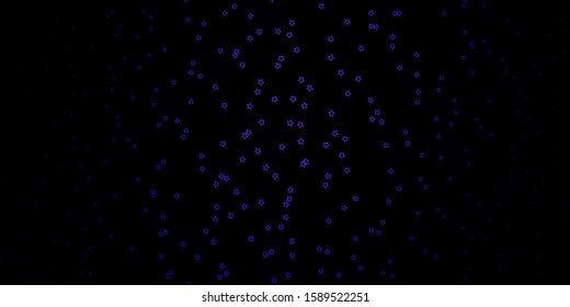 Dark BLUE vector pattern with abstract stars. Blur decorative design in simple style with stars. Pattern for websites, landing pages.