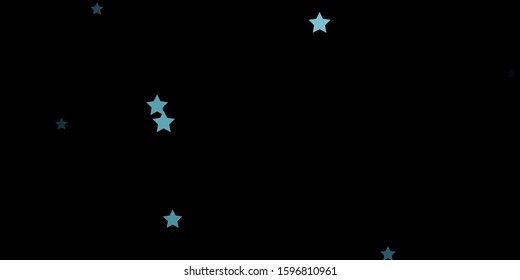 Dark BLUE vector pattern with abstract stars. Modern geometric abstract illustration with stars. Pattern for new year ad, booklets.