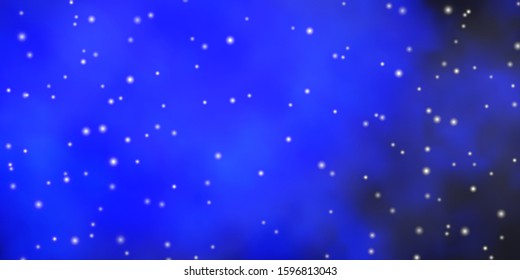 Dark BLUE vector pattern with abstract stars. Modern geometric abstract illustration with stars. Pattern for websites, landing pages.