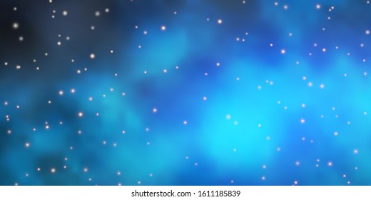 Dark BLUE vector pattern with abstract stars. Modern geometric abstract illustration with stars. Pattern for websites, landing pages.