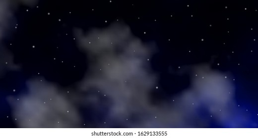 Dark BLUE vector pattern with abstract stars. Shining colorful illustration with small and big stars. Pattern for websites, landing pages.