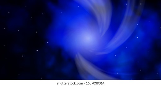 Dark BLUE vector pattern with abstract stars. Shining colorful illustration with small and big stars. Design for your business promotion.