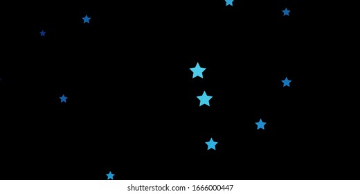 Dark BLUE vector pattern with abstract stars. Shining colorful illustration with small and big stars. Pattern for wrapping gifts.