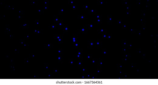 Dark BLUE vector pattern with abstract stars. Decorative illustration with stars on abstract template. Best design for your ad, poster, banner.