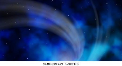 Dark BLUE vector pattern with abstract stars. Blur decorative design in simple style with stars. Pattern for new year ad, booklets.