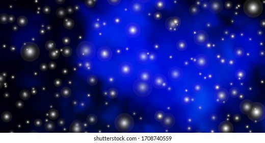 Dark BLUE vector pattern with abstract stars. Shining colorful illustration with small and big stars. Pattern for wrapping gifts.