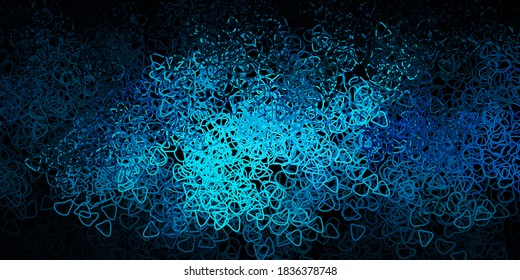 Dark blue vector pattern with abstract shapes. Colorful abstract forms with gradient in simple style. Elegant design for wallpaper set.