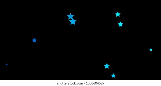 Dark BLUE vector pattern with abstract stars. Modern geometric abstract illustration with stars. Pattern for websites, landing pages.