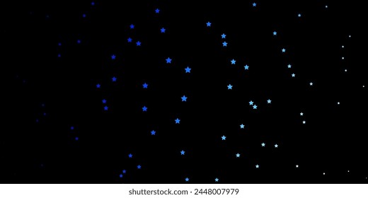 Dark BLUE vector pattern with abstract stars. Colorful illustration with abstract gradient stars. Best design for your ad, poster, banner.