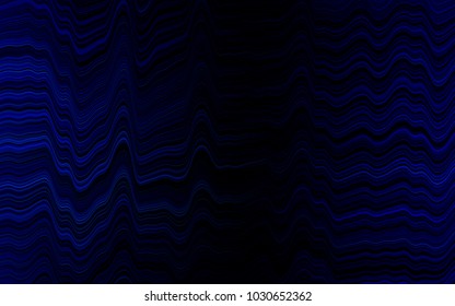 Dark BLUE vector pattern with bent lines. Brand-new colored illustration in marble style with gradient. A new texture for your  ad, booklets, leaflets.