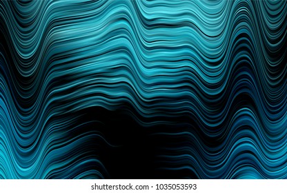 Dark BLUE vector pattern with bent ribbons. A vague circumflex abstract illustration with gradient. The template for cell phone backgrounds.
